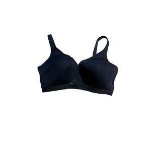 Womens Black Wireless Seamless Full Coverage Bra Adjustable Straps Molded Cups